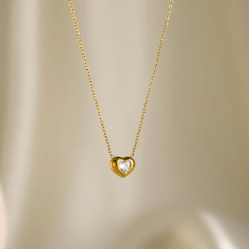 18k Gold Plated Blush Heart Necklace For Womens - Gift for Girls & Women | Waterproof & Anti-Tarnish Demifine Jewellery, Stylish and Trendy Necklace for Ladies || Rakhi Gift for Sister