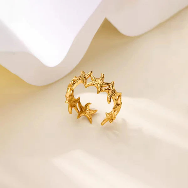 Antitarnish Stylish Starfish Open Ring 18K Gold Plated || Rakhi Gift for Sister