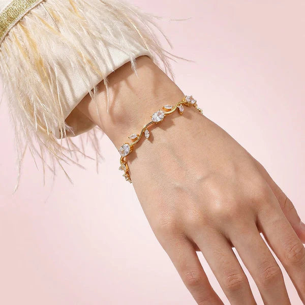 Trending Tulip Bracelet for Women & Girls | Stylish Crystal Floral Bracelet | Romantic Gift Jewellery Lobster Clasp || Rakhi Gift for Sister