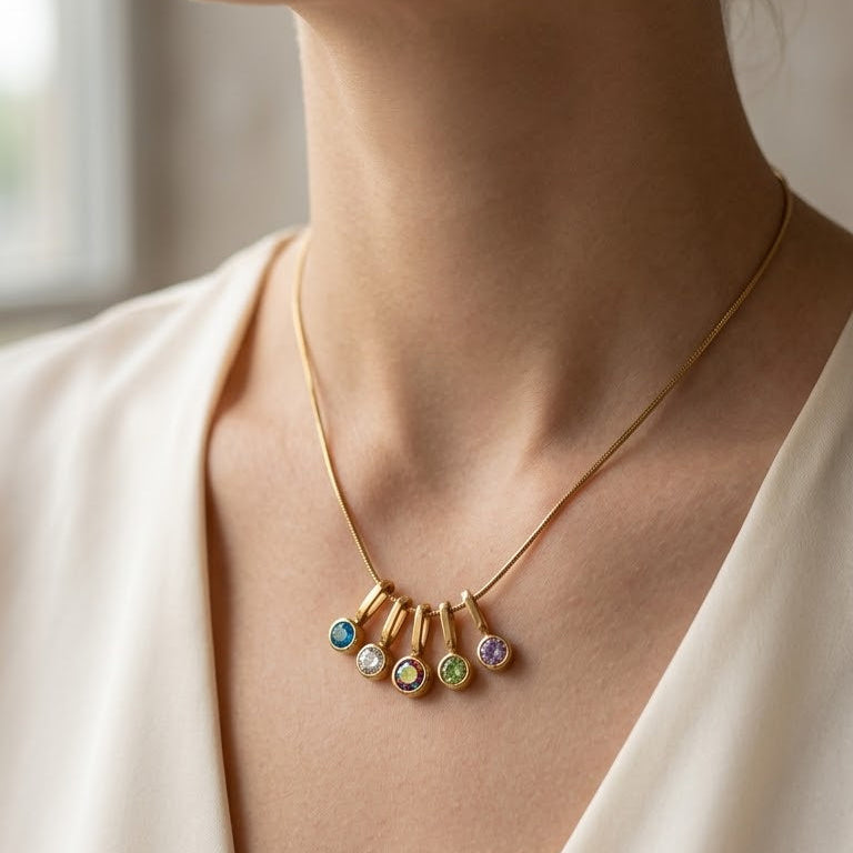 Gold Charm Pendant Necklace | Anti Tarnish Stainless Steel | Waterproof | Skin Friendly | Minimal Daily Wear Jewellery | Rakhi Gift for Sister