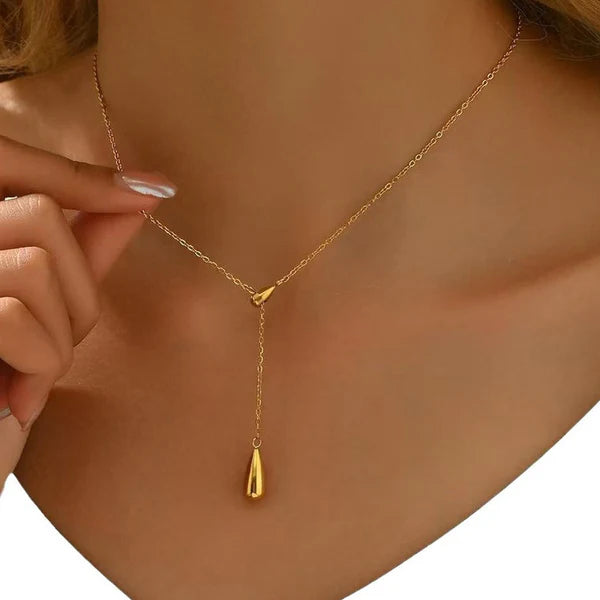 El Regalo Water Drop Minimalist Stainless Steel Necklace - Anti Tarnish, Waterproof Elegant Drop Pendant Necklace for Women - Classy & Timeless Design for Any Occasion || Rakhi Gift for Sister