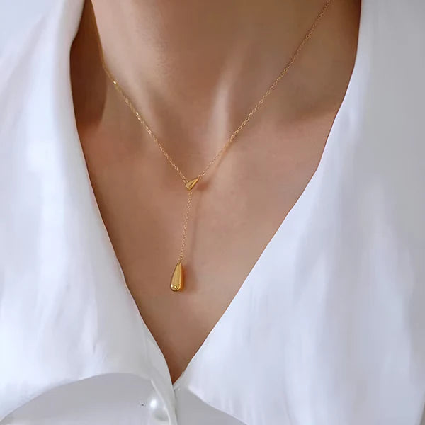 El Regalo Water Drop Minimalist Stainless Steel Necklace - Anti Tarnish, Waterproof Elegant Drop Pendant Necklace for Women - Classy & Timeless Design for Any Occasion || Rakhi Gift for Sister