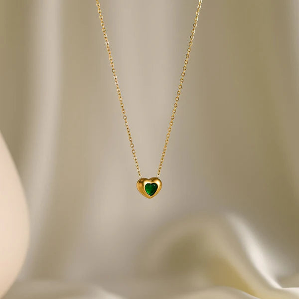 18k Gold Plated Blush Heart Necklace For Womens - Gift for Girls & Women | Waterproof & Anti-Tarnish Demifine Jewellery, Stylish and Trendy Necklace for Ladies || Rakhi Gift for Sister