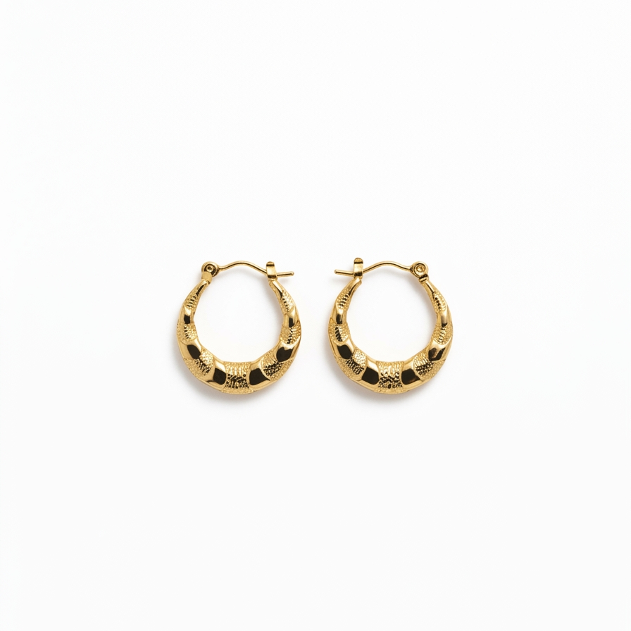 The Emerald Empress Marquise Hoops – 18K Gold Plated Stainless Steel Anti-Tarnish Earrings