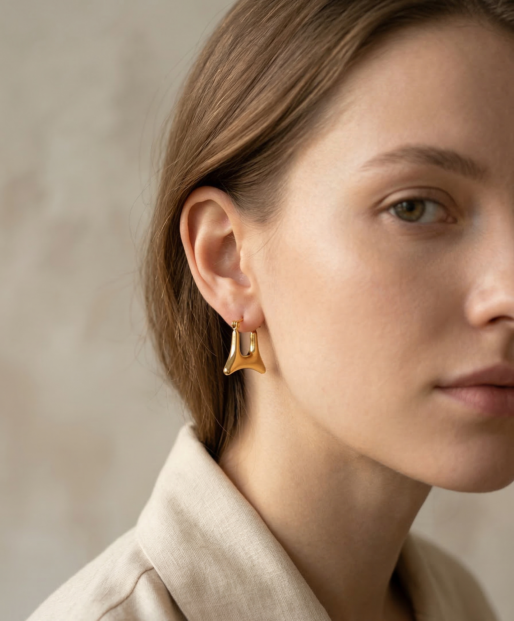 The Elara Liquid Teardrop Studs – 18K Gold Plated Stainless Steel Anti-Tarnish Earrings