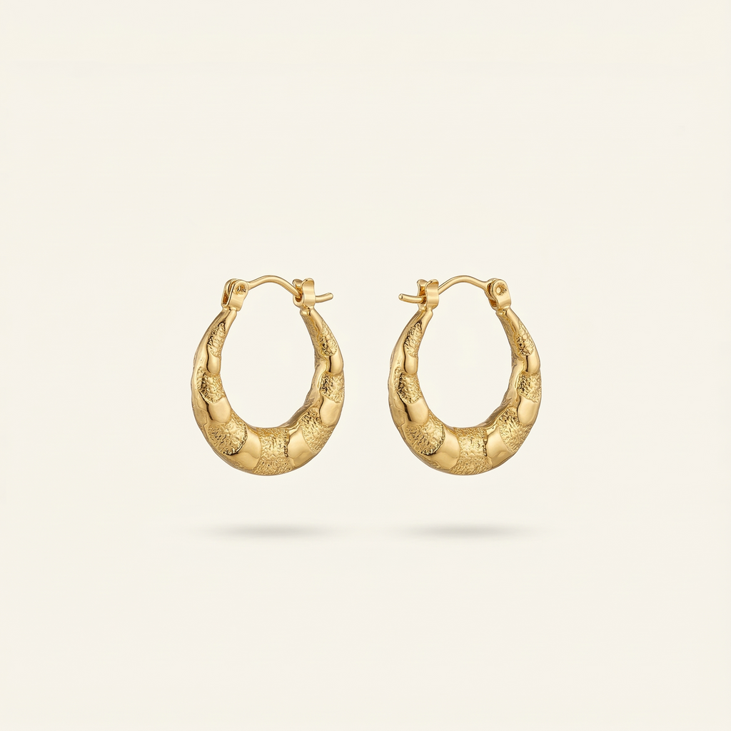 The Weaver Tapered Hoops – 18K Gold Plated Stainless Steel Anti-Tarnish Earrings