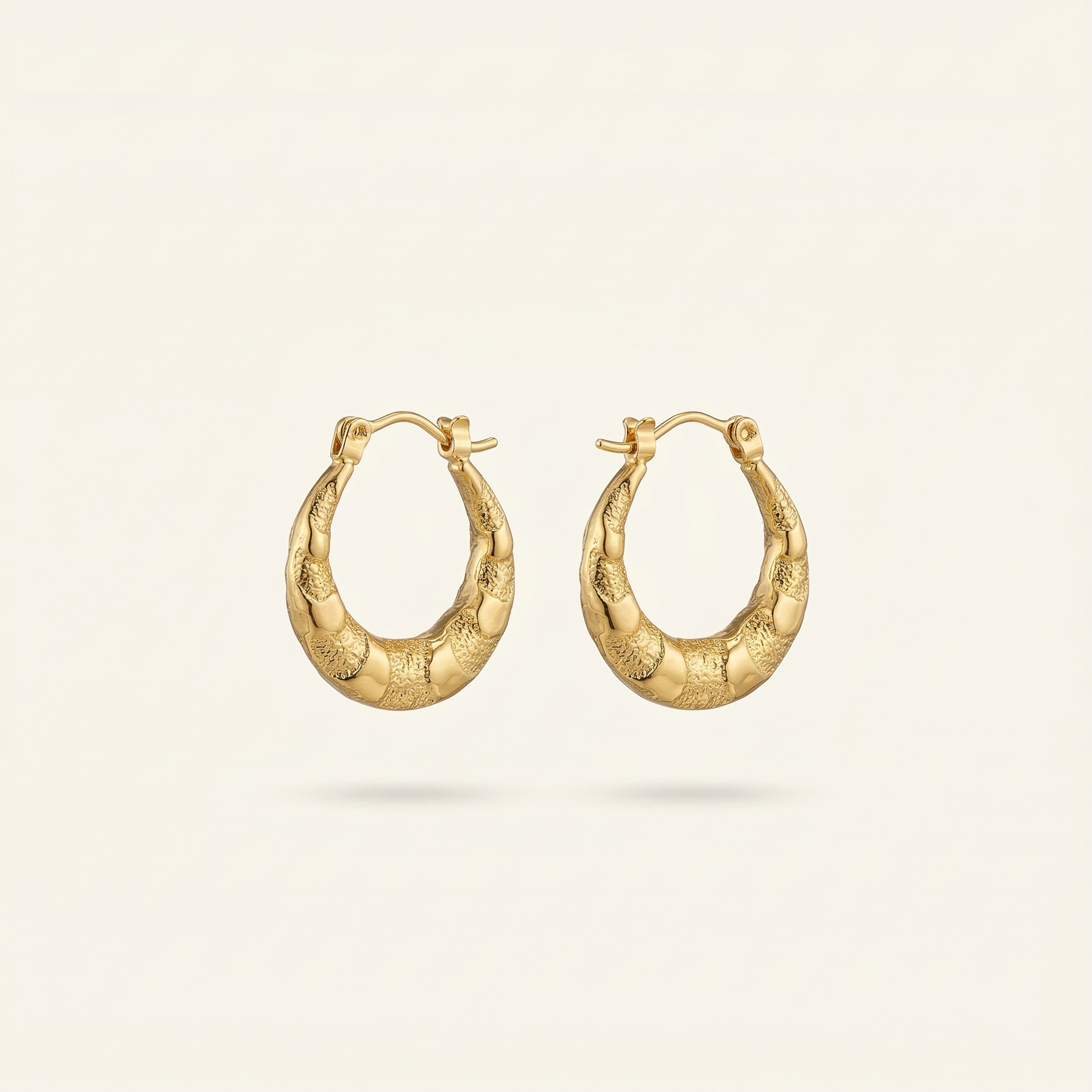 The Weaver Tapered Hoops – 18K Gold Plated Stainless Steel Anti-Tarnish Earrings