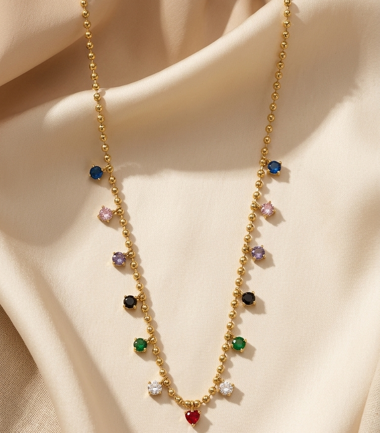 Jewel Cascade Beaded Necklace || Rakhi Gift for Sister