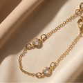 Triple Solitaire Crystal Station Bracelet | 18K Gold Plated Minimalist Jewelry