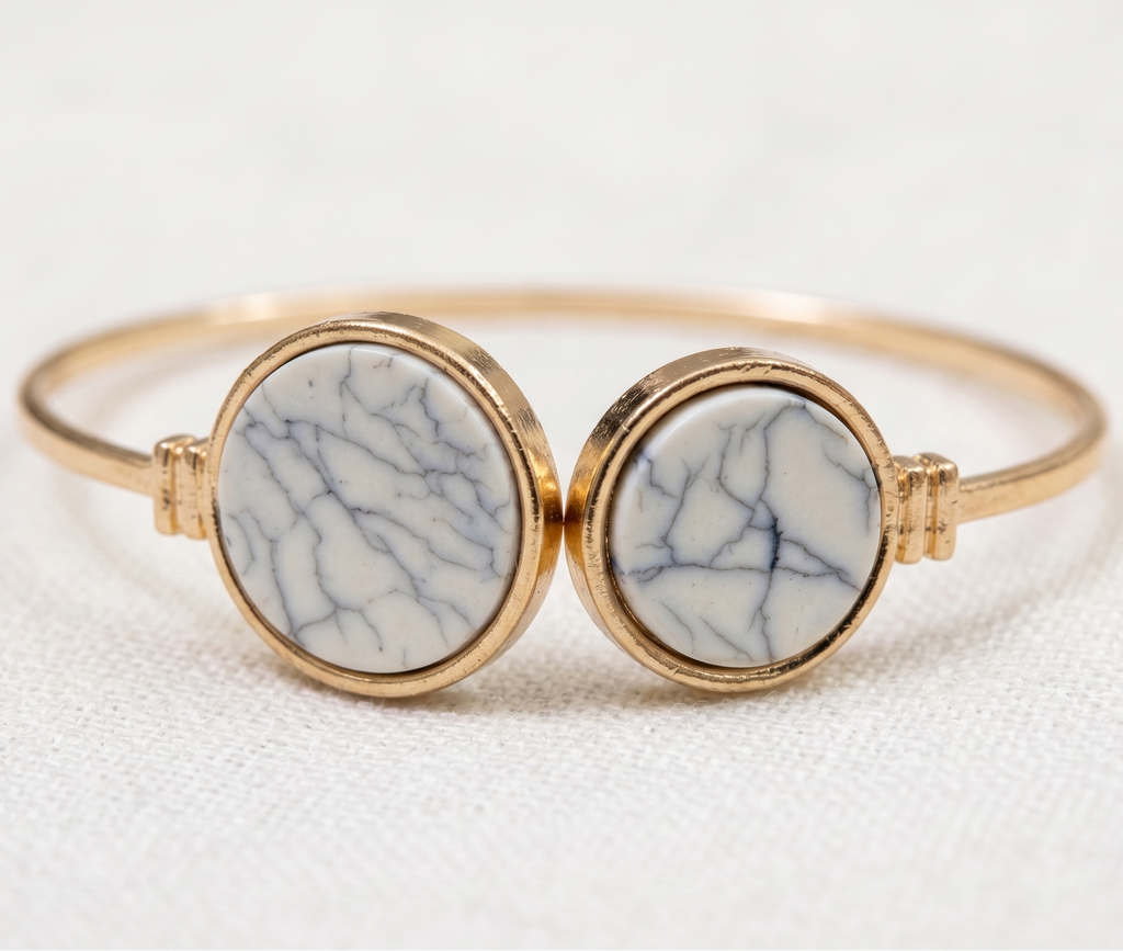 Luna Marble Duo Open Cuff Bangle