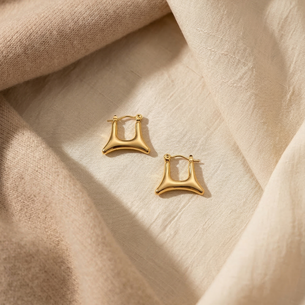 The Elara Liquid Teardrop Studs – 18K Gold Plated Stainless Steel Anti-Tarnish Earrings