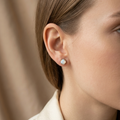 Opaline Glow Anti-Tarnish Minimalist Stud Earrings