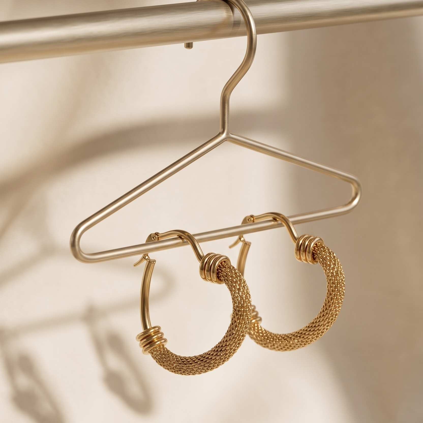 The Mesh Heart Hoops – Anti-Tarnish Gold Plated Woven Statement Earrings