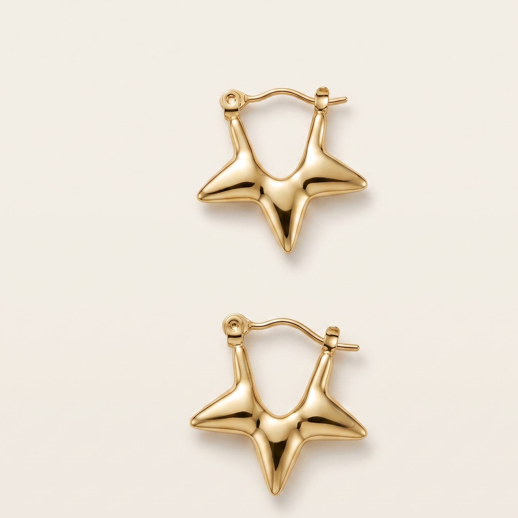 Celestial Star Huggie Hoops – 18K Gold Plated Anti-Tarnish Earrings