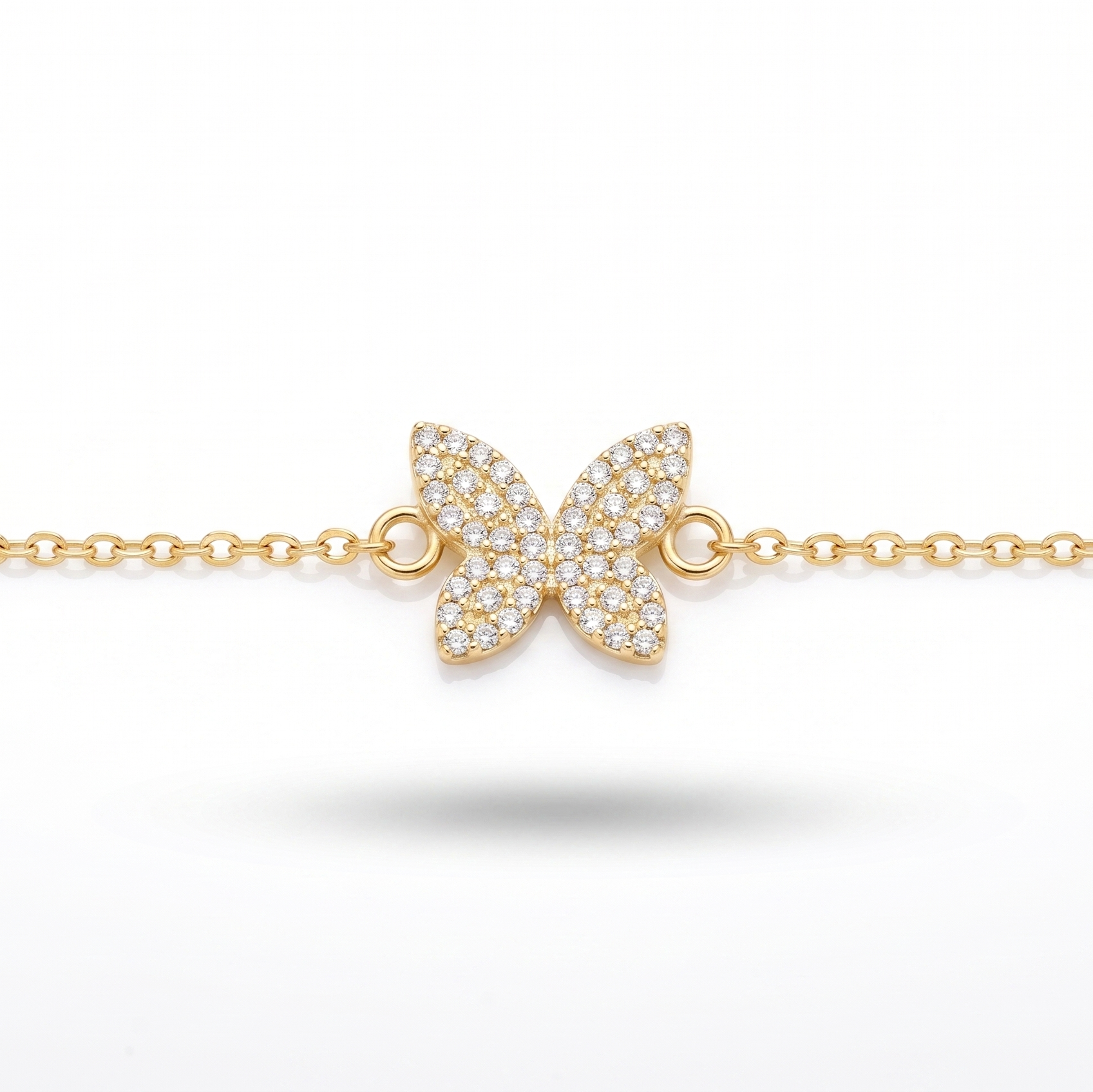 Whimsical Butterfly Charm Bracelet – 18K Gold Plated Chain