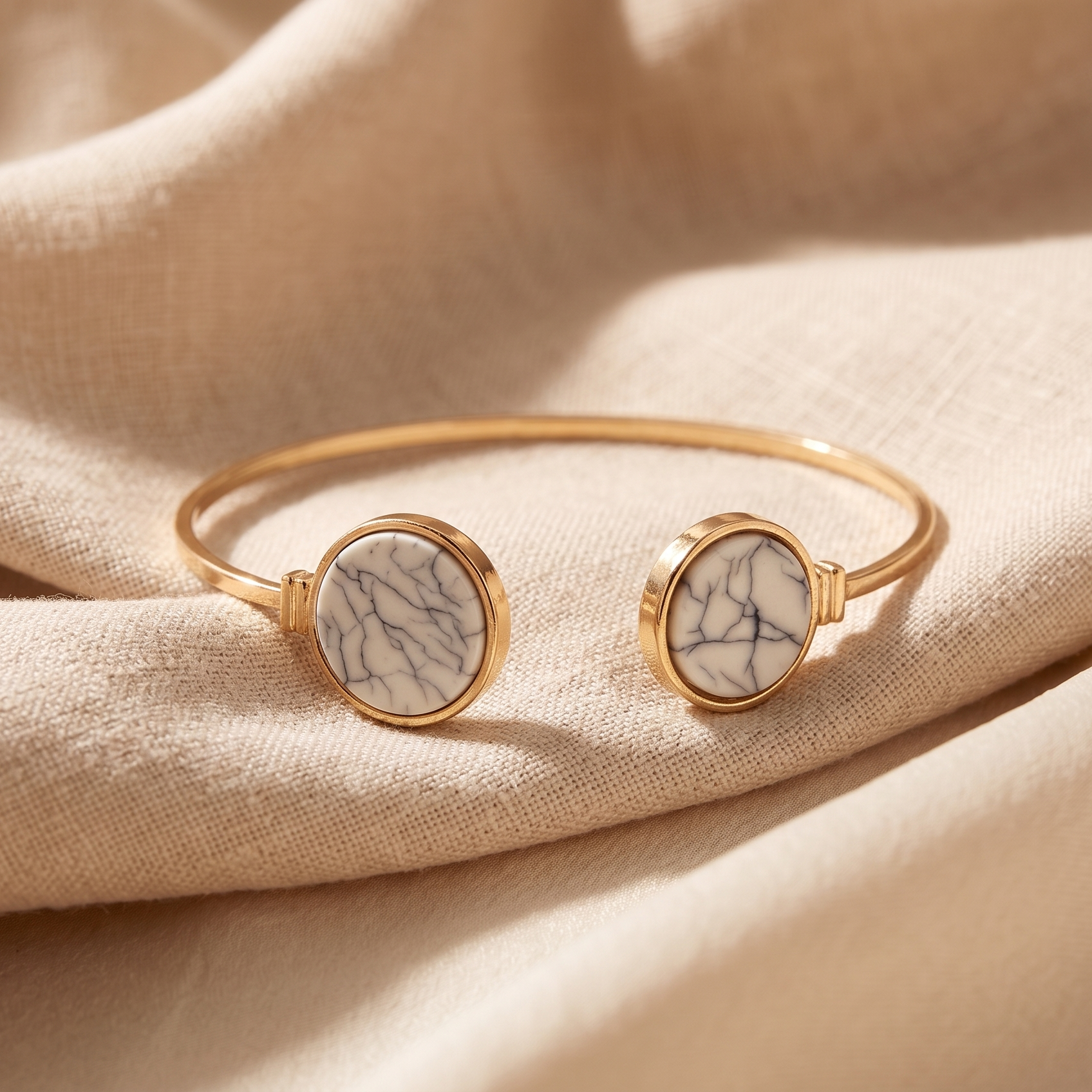 Luna Marble Duo Open Cuff Bangle