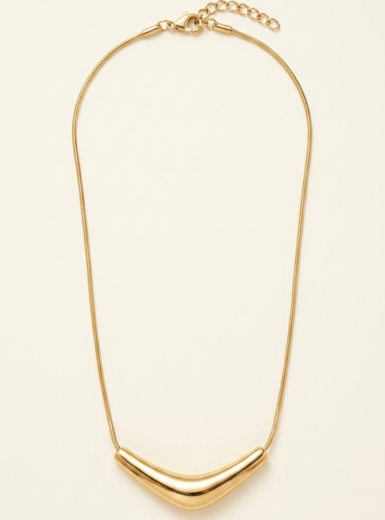 Serene Arc Sculptural Anti-Tarnish Slider Necklace