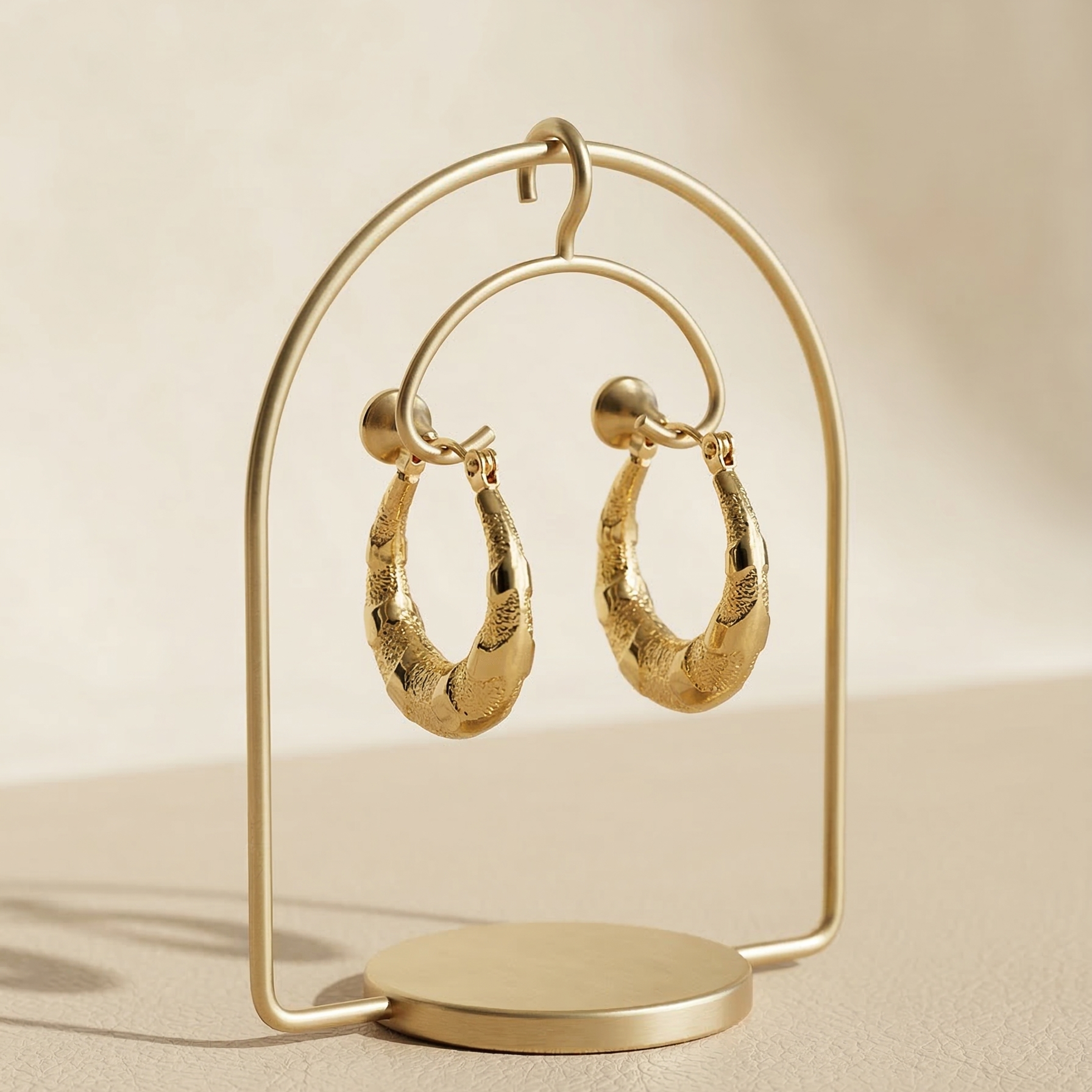 The Weaver Tapered Hoops – 18K Gold Plated Stainless Steel Anti-Tarnish Earrings