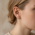 Hammered Gold Ball Stud Earrings - 14k Gold Plated Textured Spherical Post Earrings