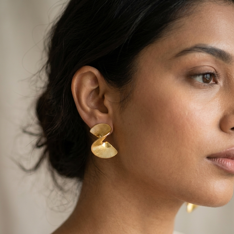 The Esmeralda Emerald Wreath Studs – 18K Gold Plated Stainless Steel Anti-Tarnish Earrings