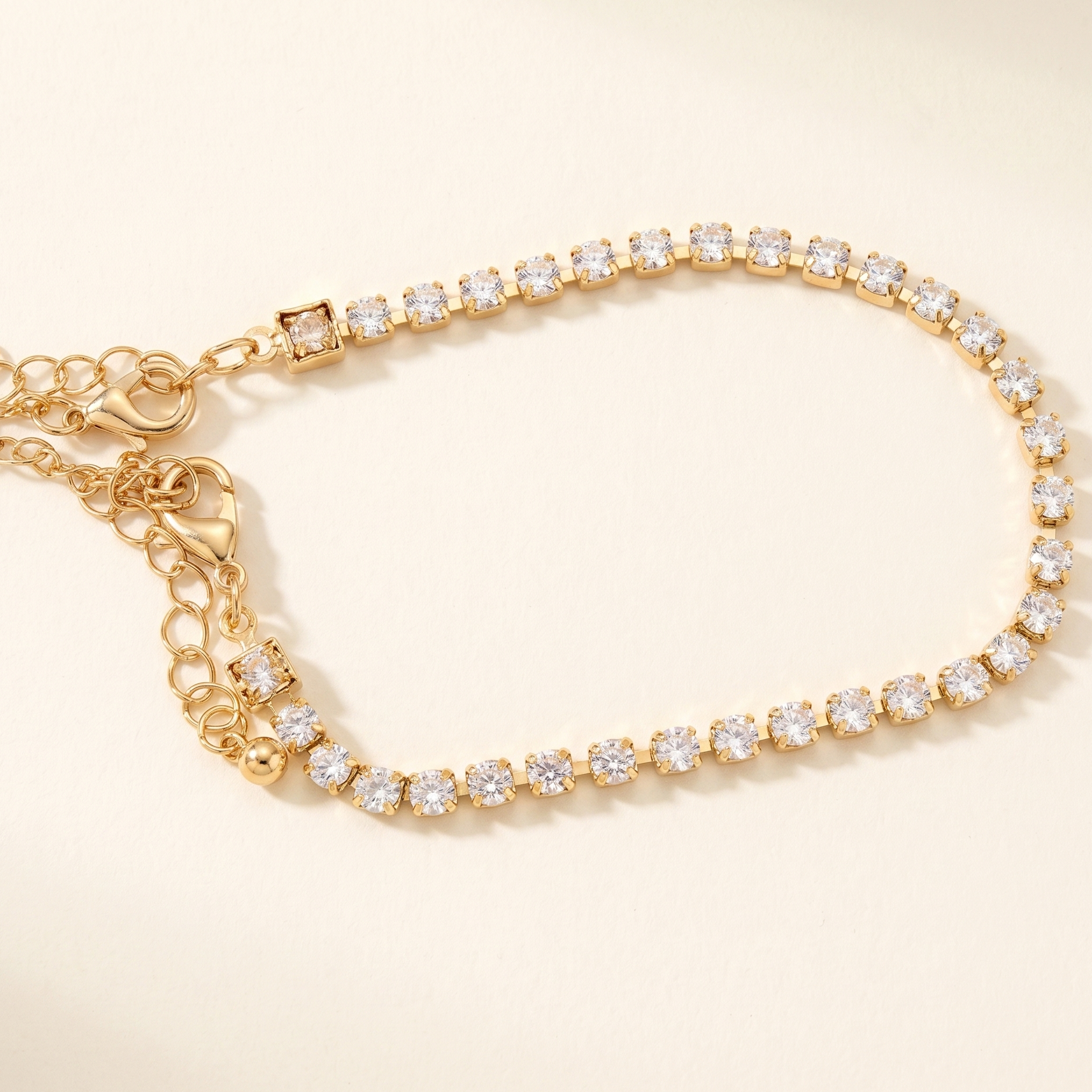 Dainty Sparkle Tennis Bracelet – 18K Gold Plated Anti-Tarnish Zirconia Chain
