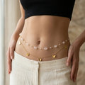 Butterfly & Gemstone Layered Waist Chain – Gold-Tone Belly Jewelry || Rakhi Gift for Sister