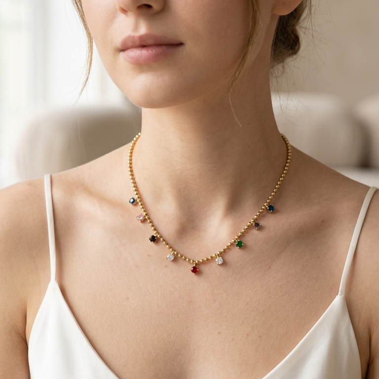 Jewel Cascade Beaded Necklace || Rakhi Gift for Sister