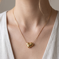 Gold Molten Heart Pendant Necklace – Anti-Tarnish & Waterproof