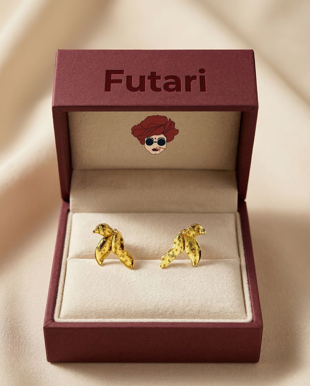 The Aura Sculptural Teardrop Studs – Handcrafted Solid Brass Statement Earrings