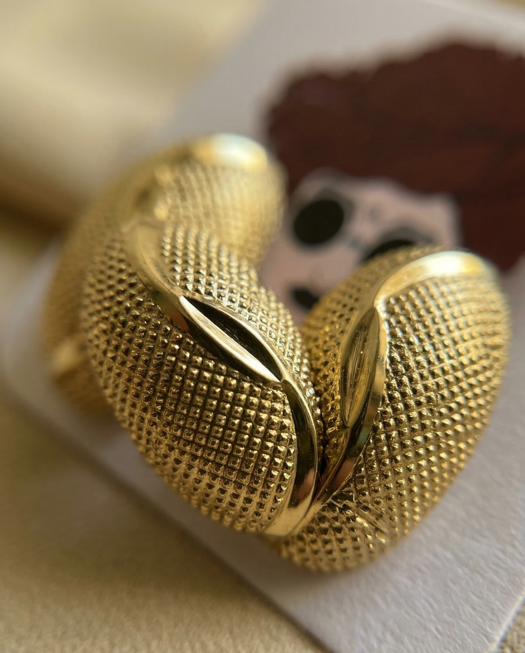 The Veda Textured Capsule Studs – 18K Gold Plated Stainless Steel Anti-Tarnish Earrings