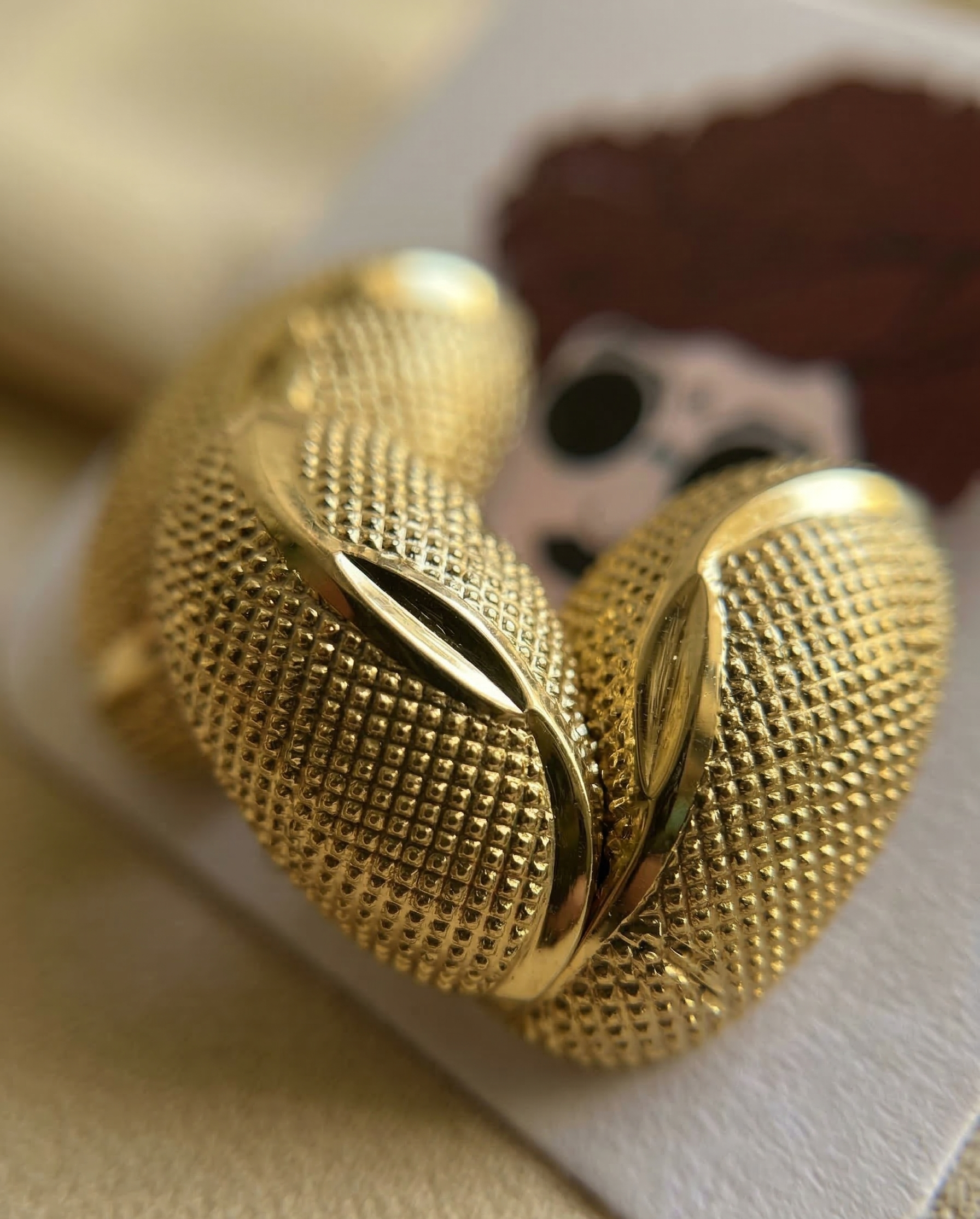 The Veda Textured Capsule Studs – 18K Gold Plated Stainless Steel Anti-Tarnish Earrings