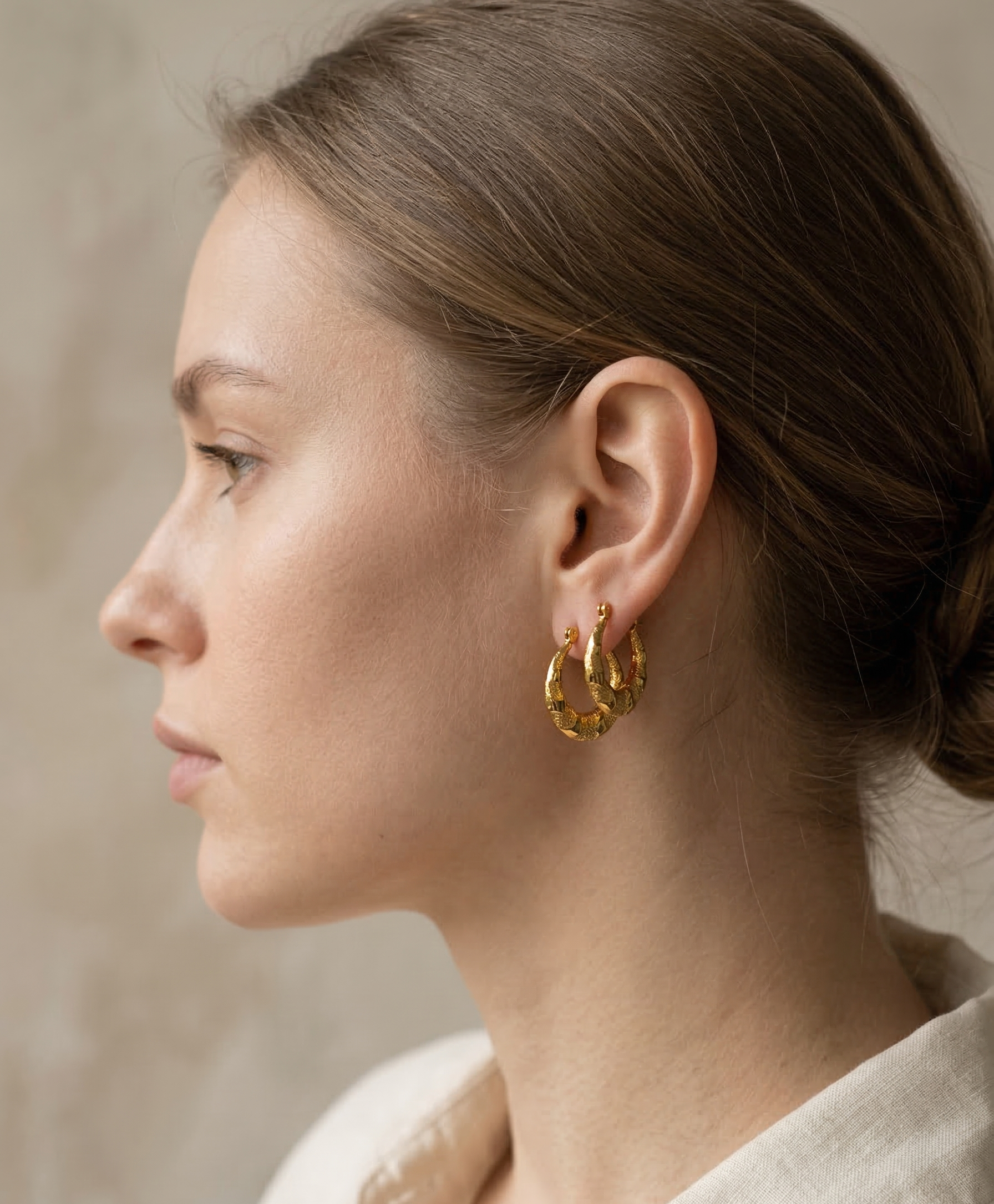 The Weaver Tapered Hoops – 18K Gold Plated Stainless Steel Anti-Tarnish Earrings