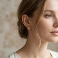 Gold Filigree Mandala Wheel Stud Earrings - 14k Gold Plated Round Sunburst Geometric Post Earrings with Crystal Center