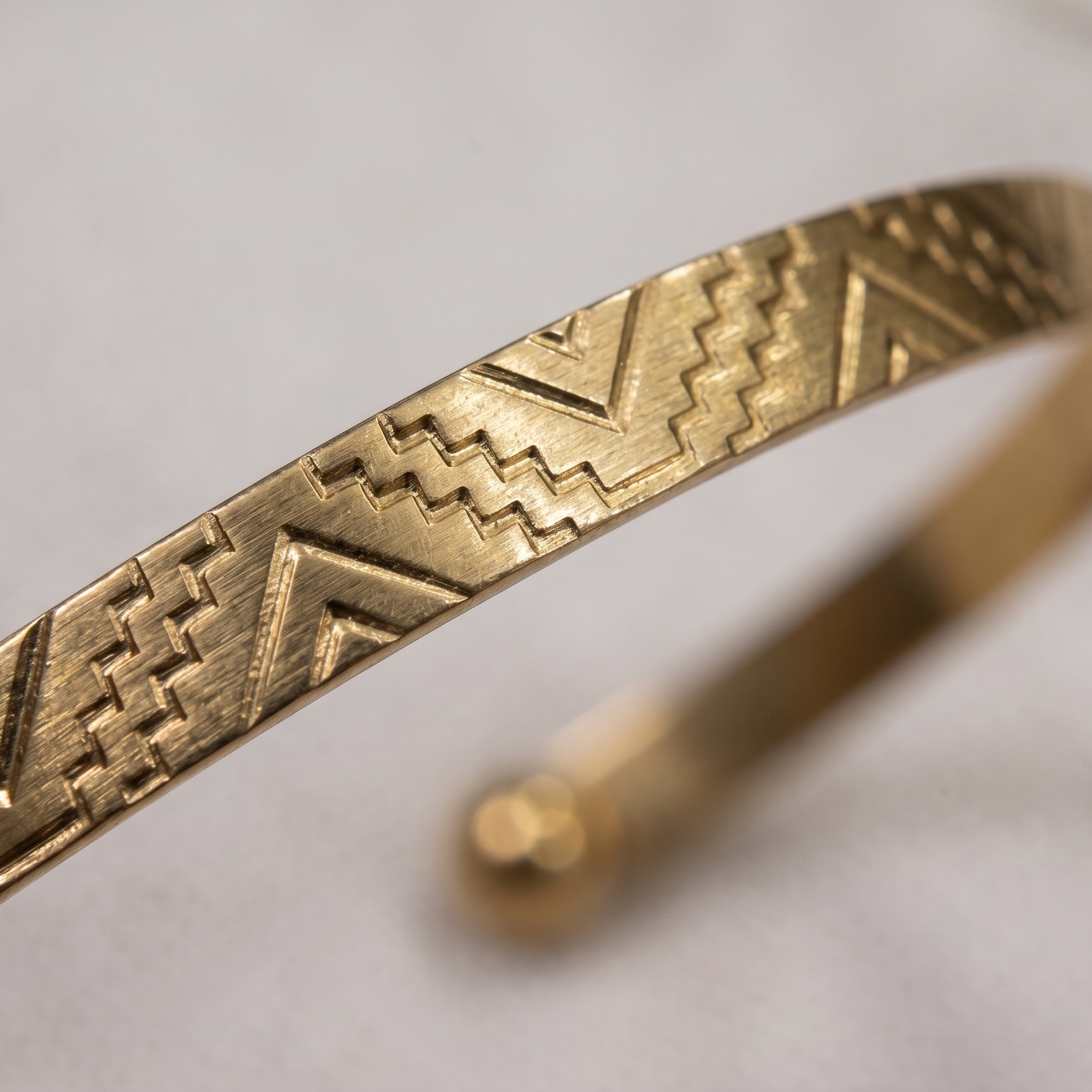 Nomad Geometric Engraved Open Cuff Bracelet