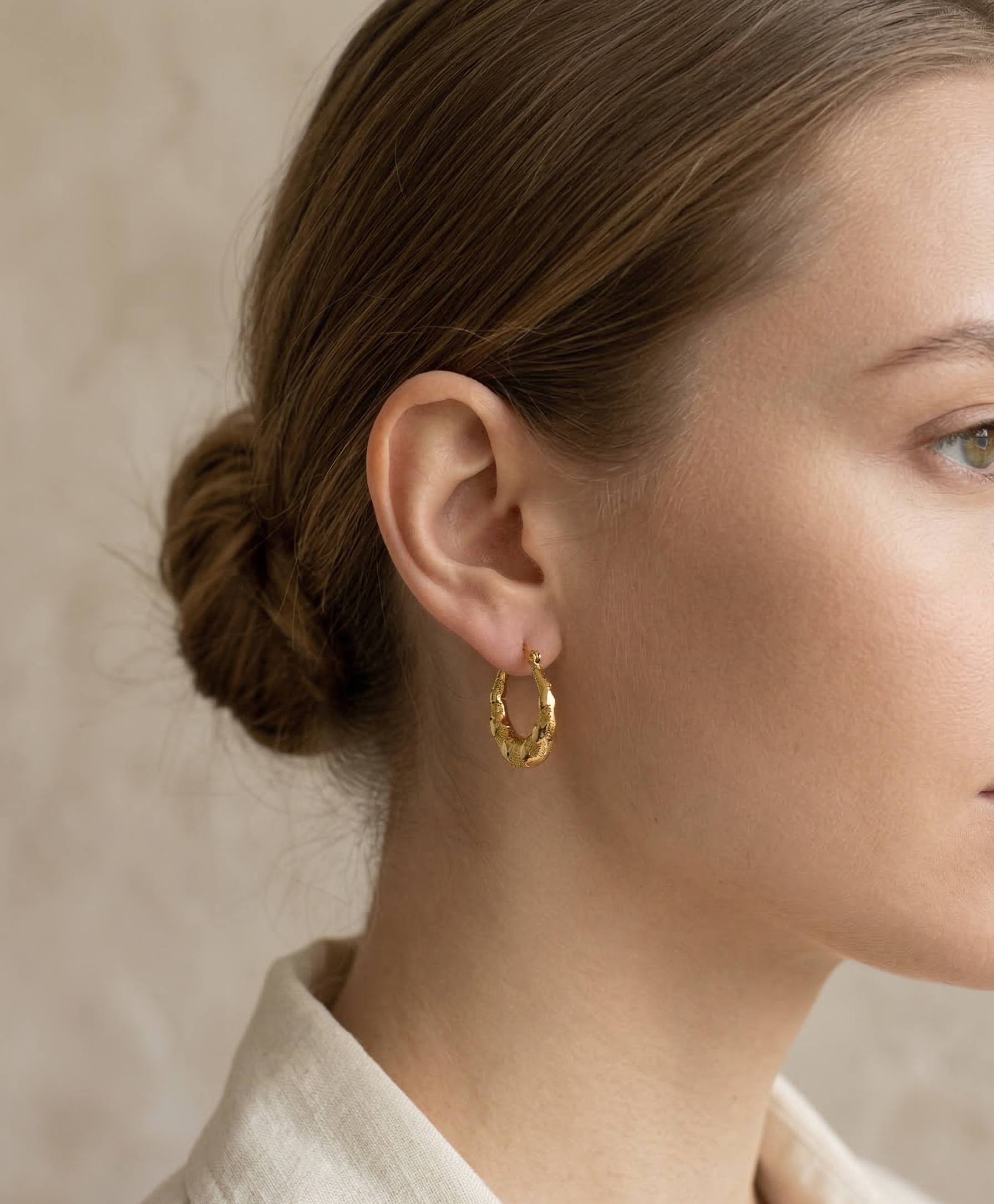 The Weaver Tapered Hoops – 18K Gold Plated Stainless Steel Anti-Tarnish Earrings