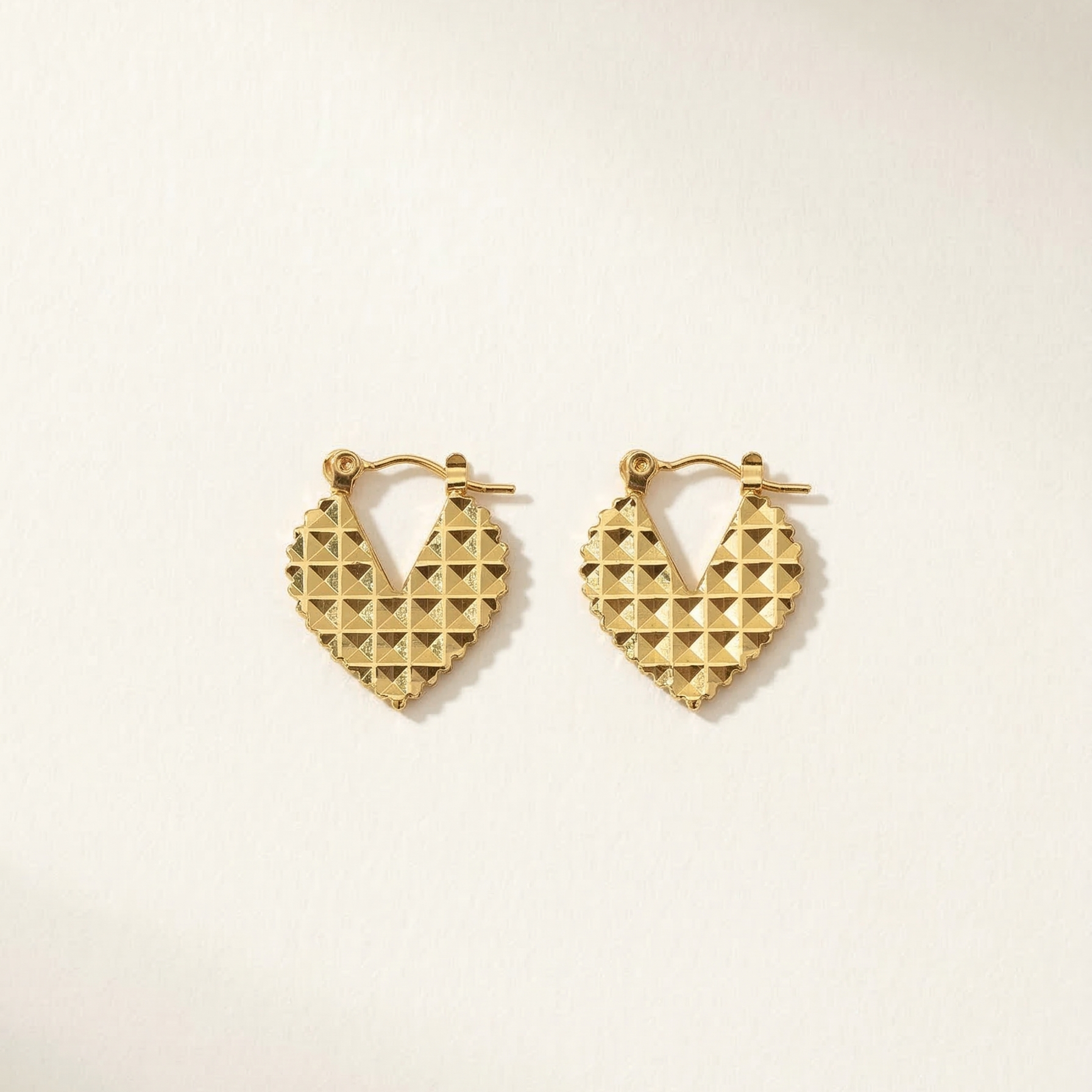 The Prism Heart Hoops – 18K Gold Plated Stainless Steel Anti-Tarnish Earrings