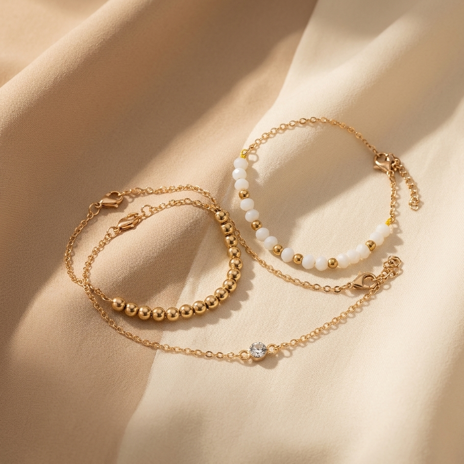 Minimalist Gold-Plated Solitaire Crystal Bracelet | Delicate Everyday Jewelry