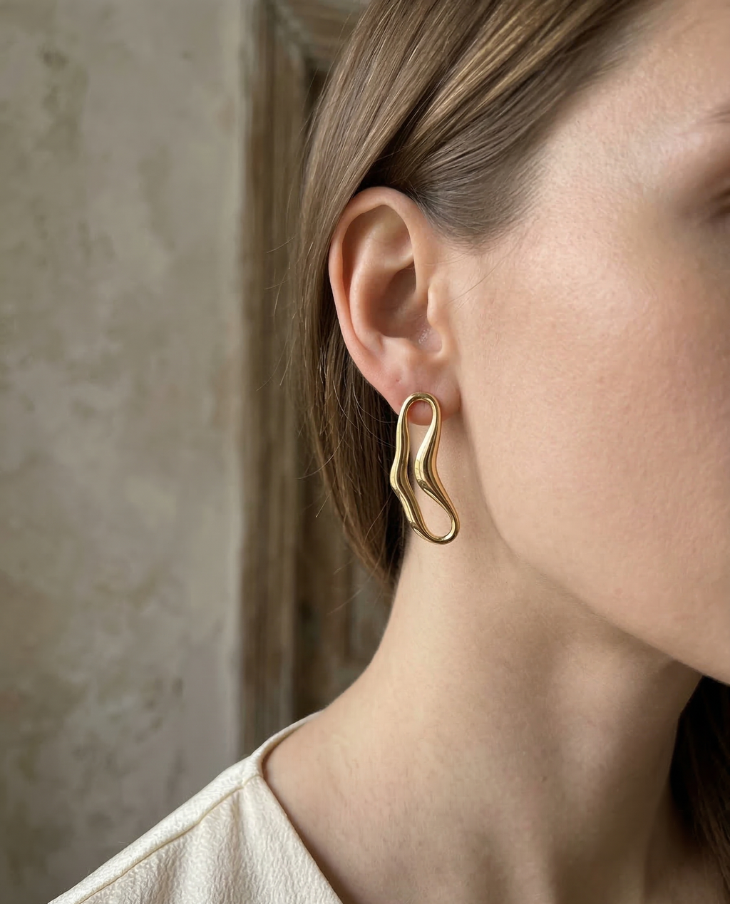 The Flora Textured Bloom Studs – 18K Gold Plated Stainless Steel Anti-Tarnish Earrings