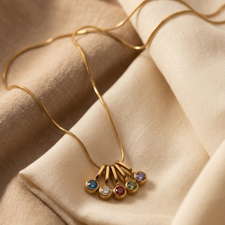 Gold Charm Pendant Necklace | Anti Tarnish Stainless Steel | Waterproof | Skin Friendly | Minimal Daily Wear Jewellery | Rakhi Gift for Sister