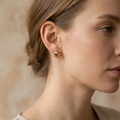 Gold Love Knot Studs - 14k Gold Plated Interlocking Woven Rope Button Post Earrings