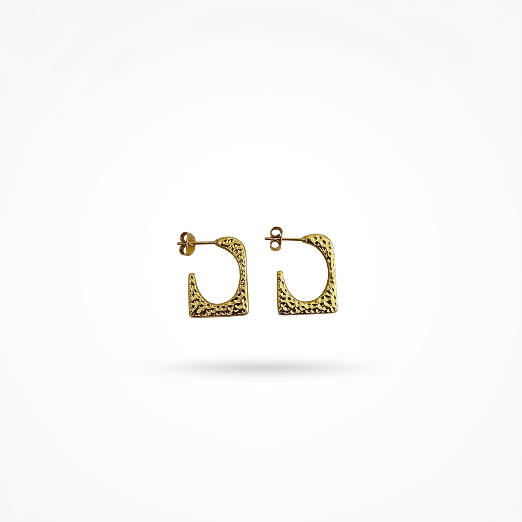 The Nova Embossed Star Hoops – 18K Gold Plated Stainless Steel Anti-Tarnish Earrings