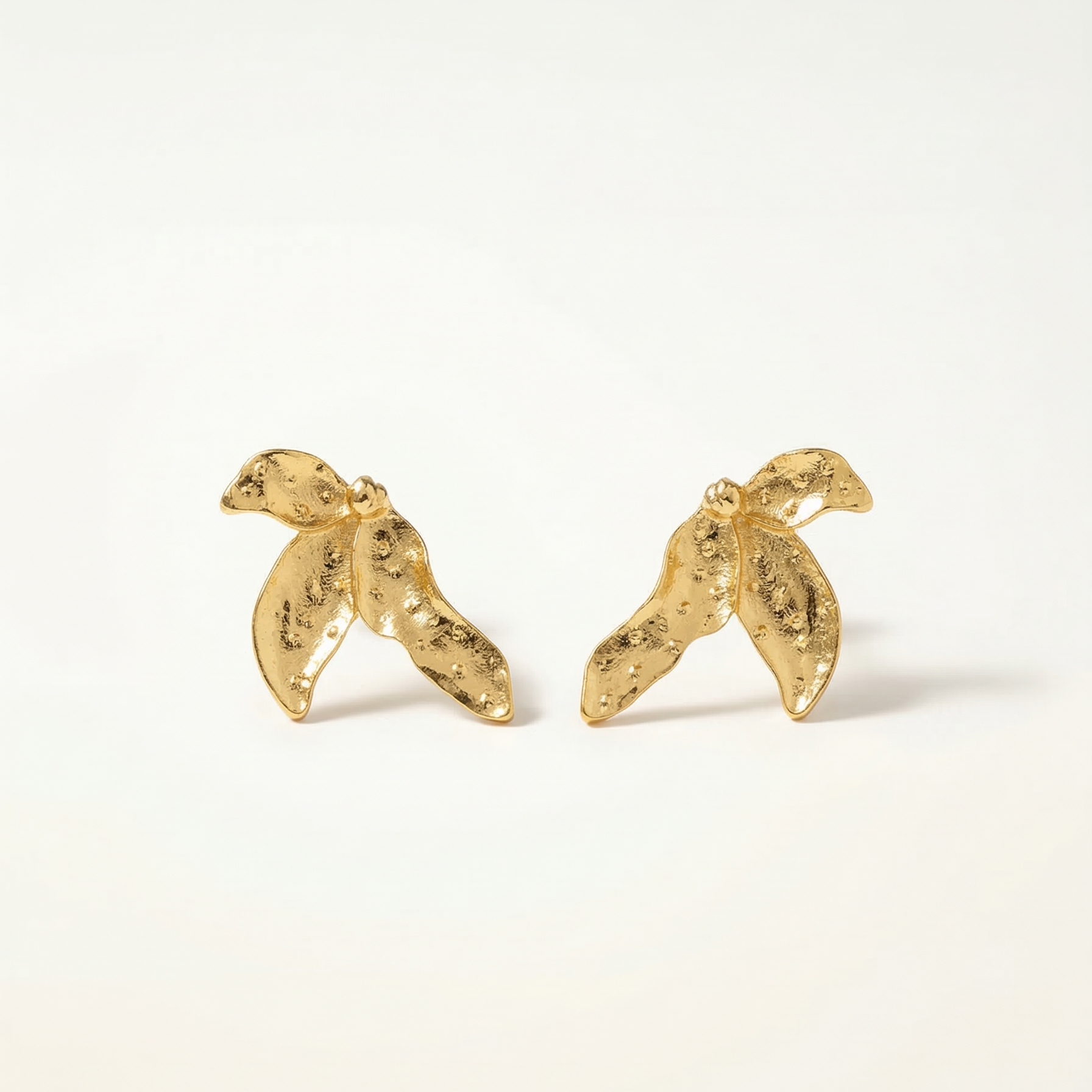 The Aura Sculptural Teardrop Studs – Handcrafted Solid Brass Statement Earrings