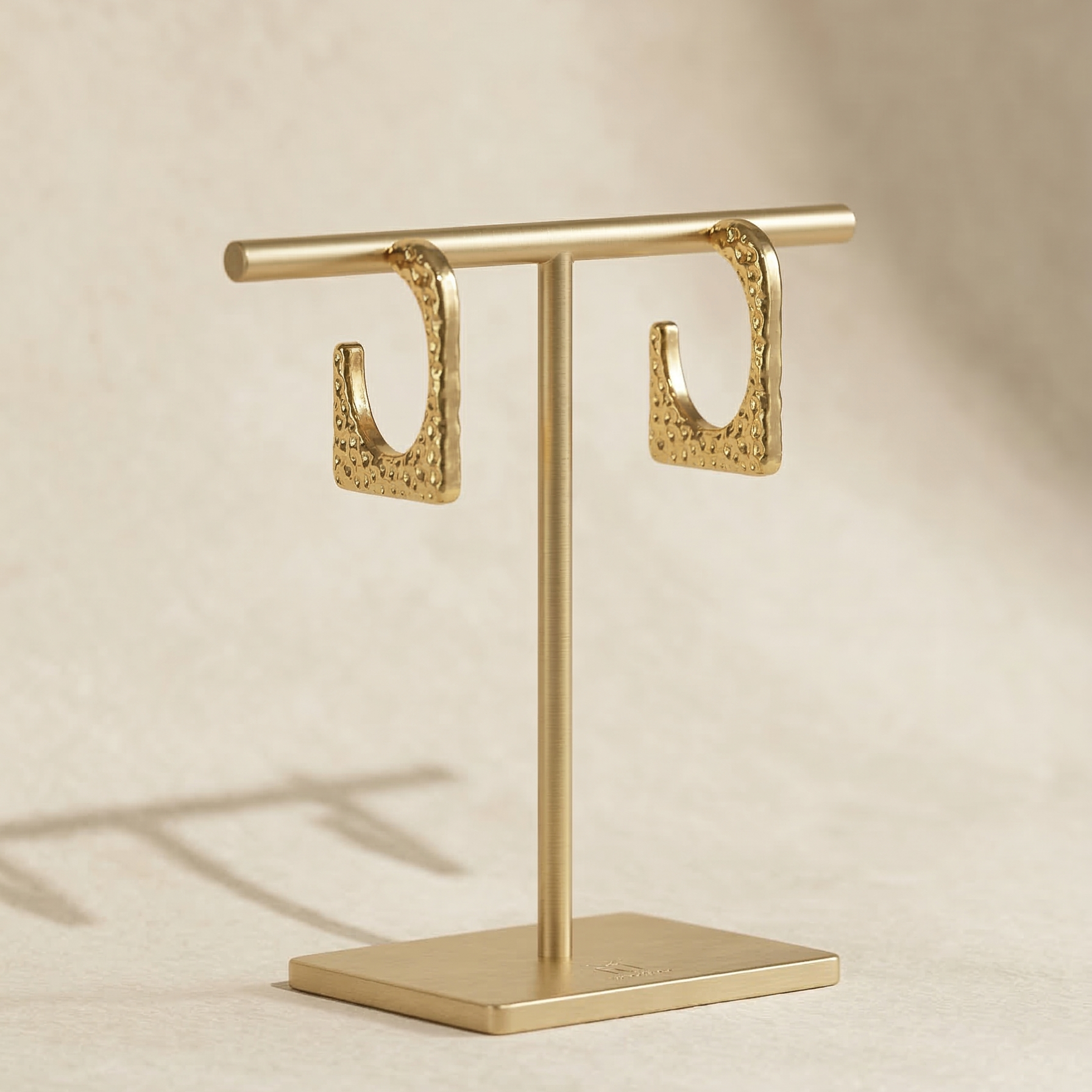 The Nova Embossed Star Hoops – 18K Gold Plated Stainless Steel Anti-Tarnish Earrings