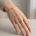 Amara Dainty Dual-Heart & Solitaire Hand Harness || || Rakhi Gift for Sister