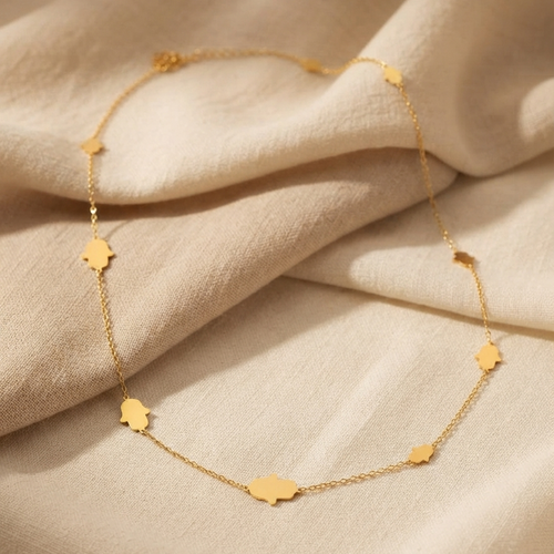 18K Gold Plated Hamsa Hand Waist Chain | Anti-Tarnish Delicate Belly Chain || Rakhi Gift for Sister