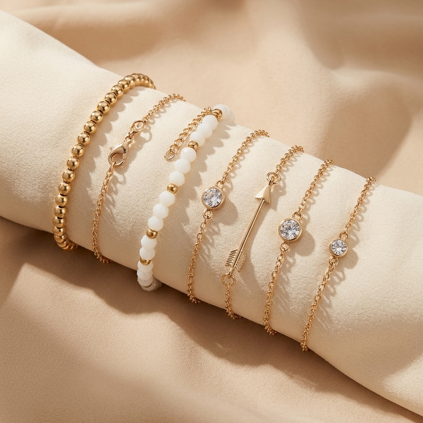 Minimalist Gold-Plated Solitaire Crystal Bracelet | Delicate Everyday Jewelry