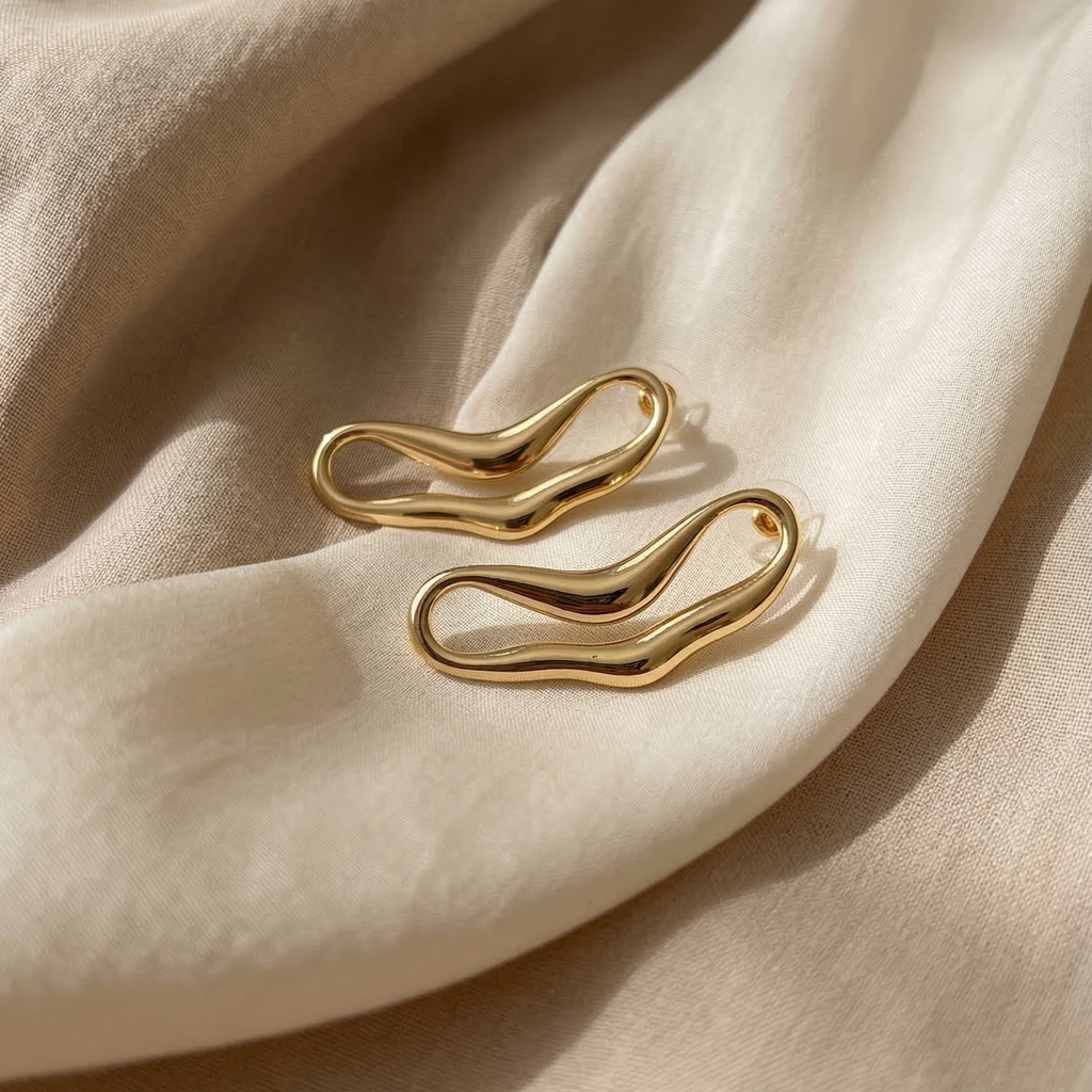 The Flora Textured Bloom Studs – 18K Gold Plated Stainless Steel Anti-Tarnish Earrings