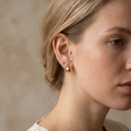 Polished Gold Dome Stud Earrings - 14k Gold Plated Smooth Chunky Sphere Post Earrings