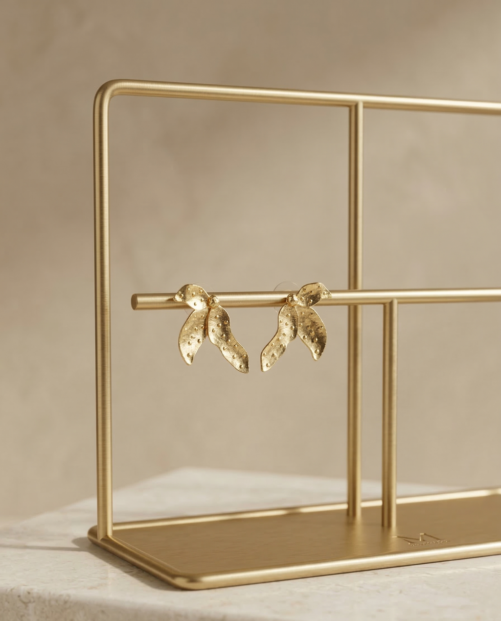 The Aura Sculptural Teardrop Studs – Handcrafted Solid Brass Statement Earrings