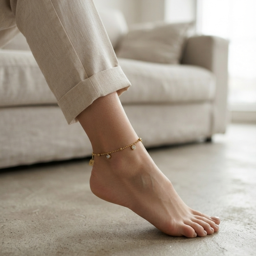 Luminous Glow Gold Charm Anklet || Rakhi Gift for Sister
